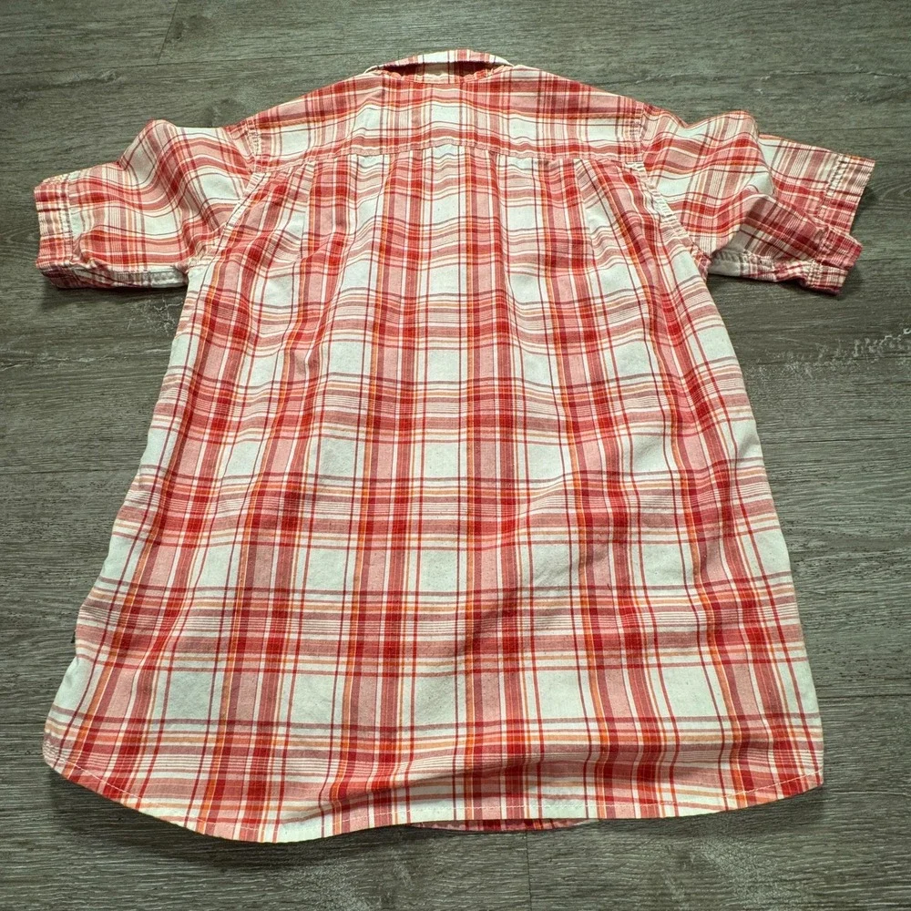 The North‎ Face Shirt Mens Small Red Plaid Pearl Snap Performance Outdoor Hike